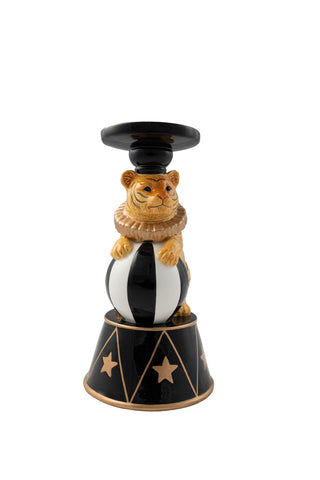 Cutout of the Circus Tiger Candlestick Holder on a white background.