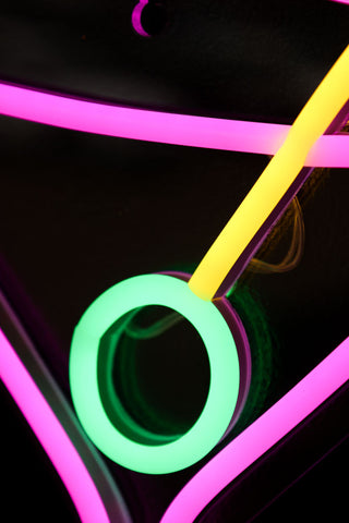 Close-up image of the Cocktail Glass Neon Wall Light