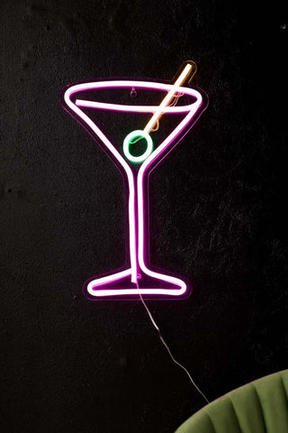 Image of the Cocktail Glass Neon Wall Light on