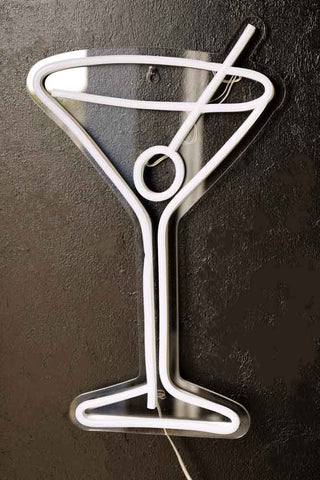 Image of the Cocktail Glass Neon Wall Light off