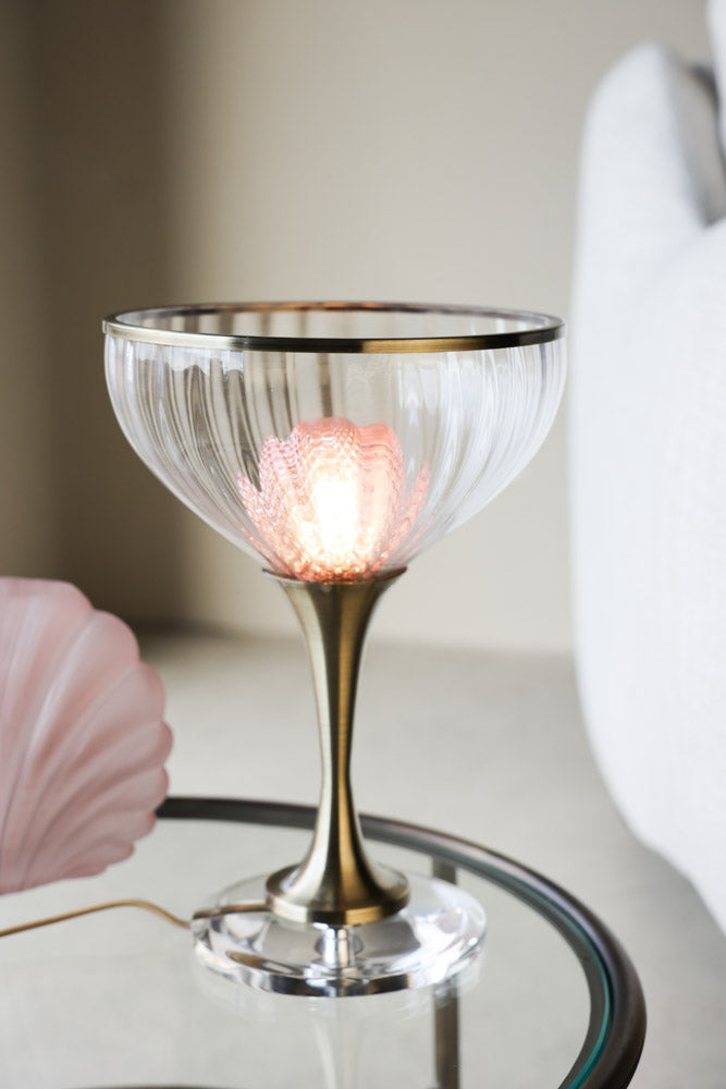 cocktail glass shaped table lamp