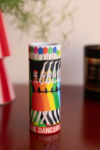 Image of the print on the Colourful Dancer Matches