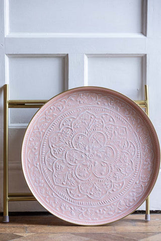 Image of the pattern on the Pink Tray Side Table