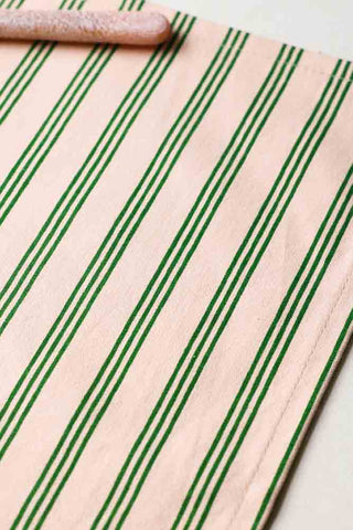 Detail image of the Cotton Green Stripe Placemat