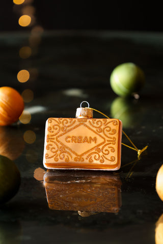 Lifestyle image of the Cream Biscuit Christmas Decoration