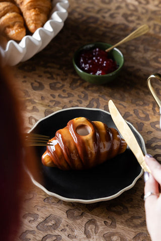 Image of the Croissant Candle Holder on a table setting