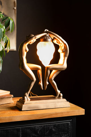 Lifestyle image of the Dancing Ladies Art Deco Table Lamp