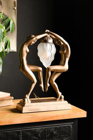 Image of the Dancing Ladies Art Deco Table Lamp off