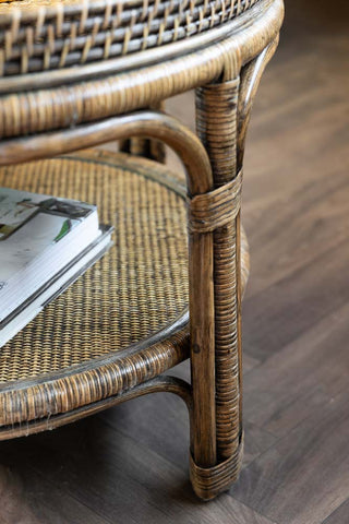 Image of the leg on the Dark Brown Rattan Coffee Table