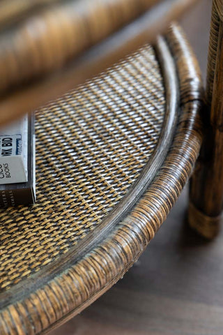 Image of the Dark Brown Rattan Coffee Table