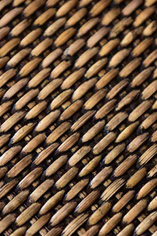 Detail image of the Dark Brown Rattan Console/Drinks Table.