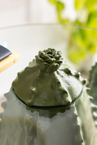 Detail image of the Dark Green Cactus Side Table