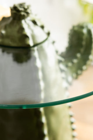 Image of the glass on the Dark Green Cactus Side Table