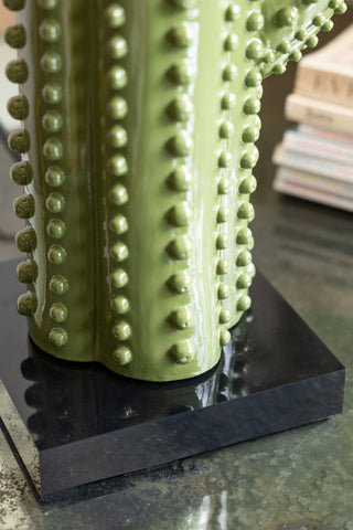 Image of the base on the Dark Green Cactus Table Lamp