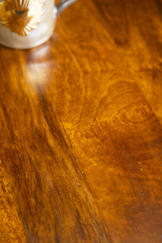 Image of the wood for the Dark Wood & Brass Oval Side Table