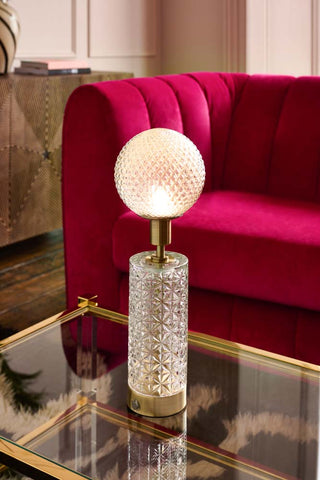 Image of the Clear Cut Glass Decanter Table Lamp