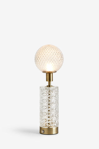 Image of the Clear Cut Glass Decanter Table Lamp on a white background