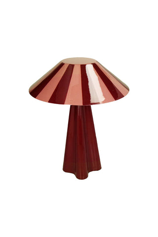 Image of the Deep Red Stripe Table Lamp on a white background