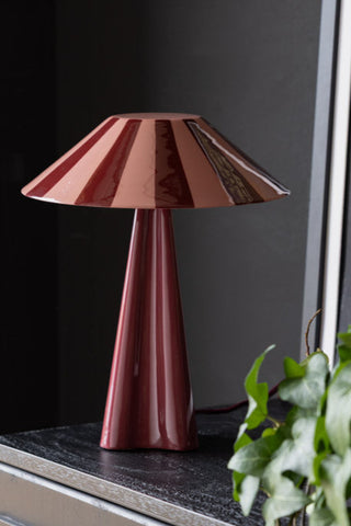 Image of the Deep Red Stripe Table Lamp
