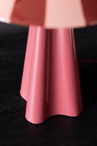 Image of the base of the Deep Red Stripe Table Lamp