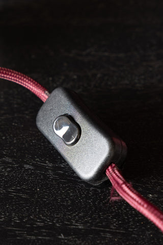 Image of the switch for the Deep Red Stripe Table Lamp