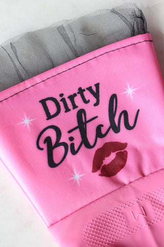 Close-up image of the Dirty Bitch Luxury Washing-up Gloves