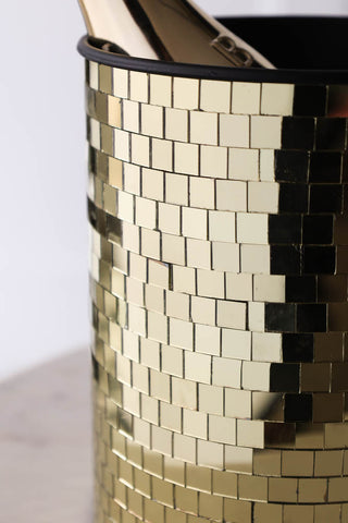 Close-up image of the Disco Ball Wine Cooler In Gold