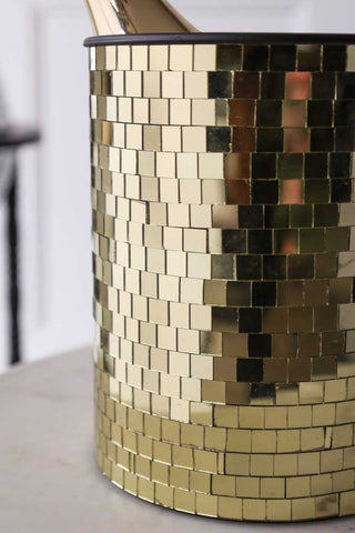 Detail image of the Disco Ball Wine Cooler In Gold