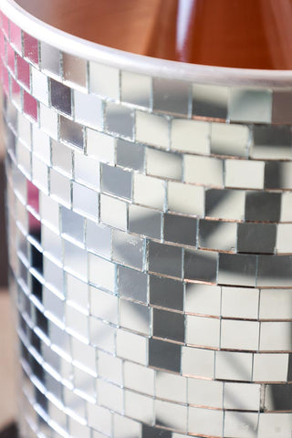 Detail image of the Disco Ball Wine Cooler In Silver