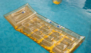 Landscape image of the Disco Gold Inflatable Pool Lilo