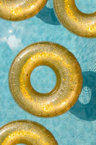 Image of the Disco Gold Inflatable Pool Ring