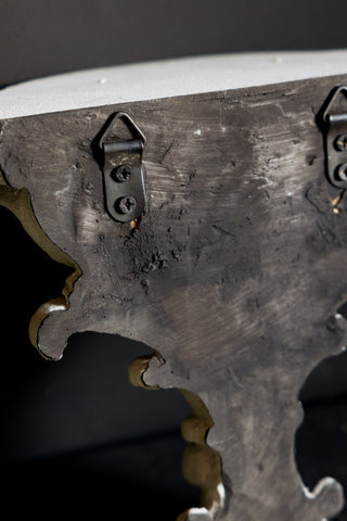 Image of the back of the Distressed Acanthus Small Wall Shelf