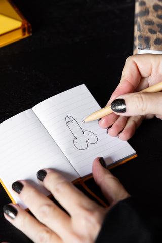 Close-up image of the Drawings of Dicks A7 Notebook