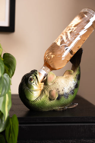 Image of the Drink Like A Fish Wine Bottle Holder with a wine bottle