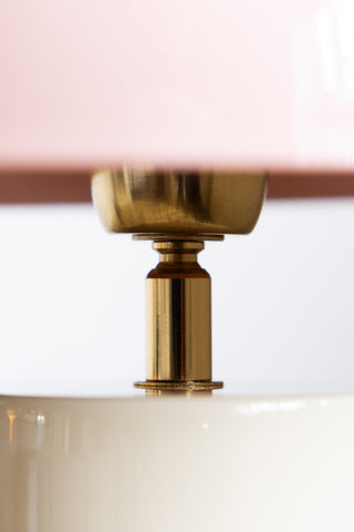 Detail image of the Dusky Pink & Stone Domed Table Lamp