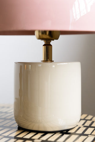 Image of the base of the Dusky Pink & Stone Domed Table Lamp