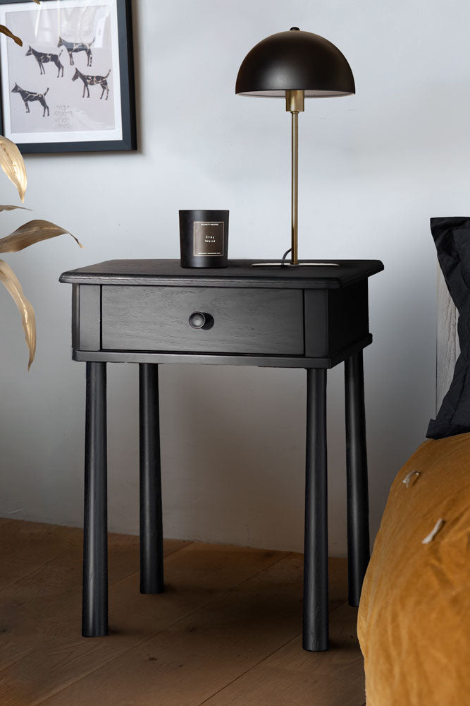 Elegant Black Bedside Table - Main Image