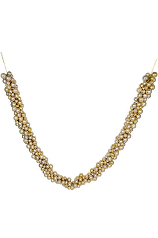 Cutout of the Gold Bauble Cluster Christmas Garland on a white background.