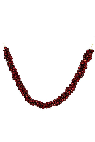 Cutout of the Red Bauble Cluster Christmas Garland on a white background.