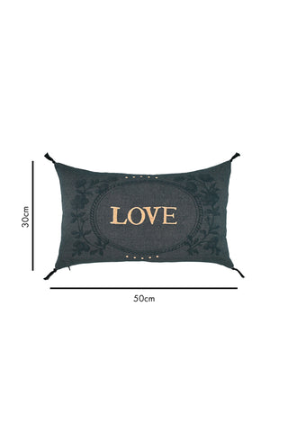 Dimension image of the Embroidered Love Cotton Cushion