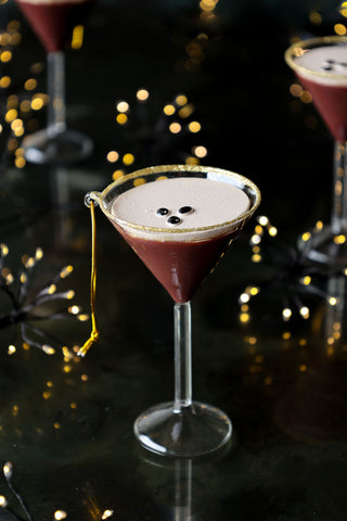 Lifestyle image of the Espresso Martini Cocktail Christmas Decoration