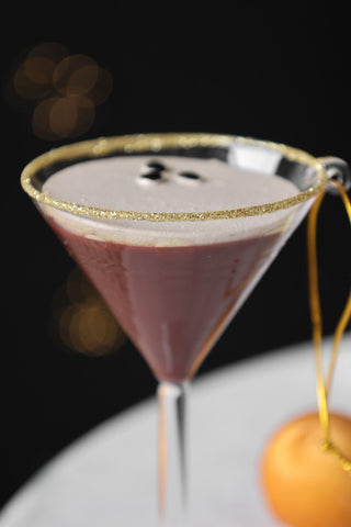 Close-up image of the Espresso Martini Cocktail Christmas Decoration