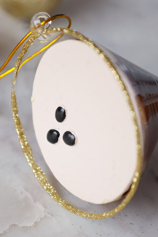 Image of the top of the Espresso Martini Cocktail Christmas Decoration