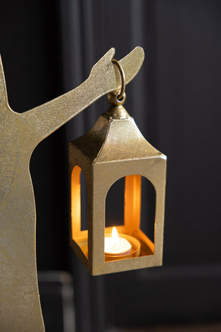 Close-up of the lantern on the Extra Large Gold Angel Decorative Lantern.