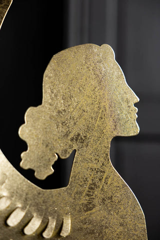 Close-up of the face of the Extra Large Gold Angel Decorative Lantern.