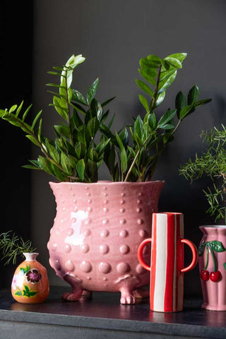 Image of the finish of the Extra Large Pink Footed Planter