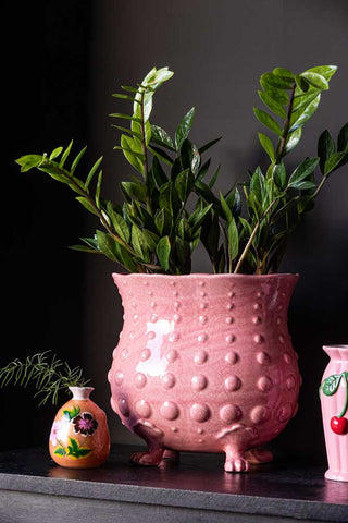 Lifestyle image of the Extra Large Pink Footed Planter