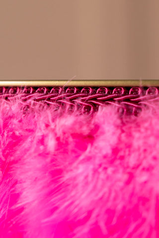 Image of the finish on the Fabulous Feather Ceiling Light Shade - Hot Pink