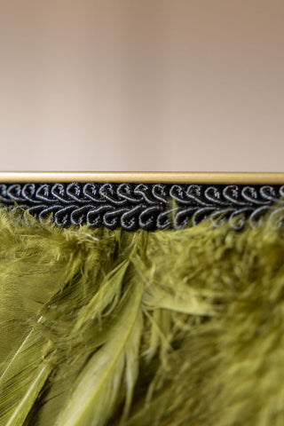 Detail image of the Fabulous Feather Ceiling Light Shade - Olive Green