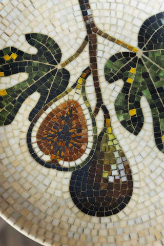 Close-up image of the Fig Branch Mosaic Side Plate